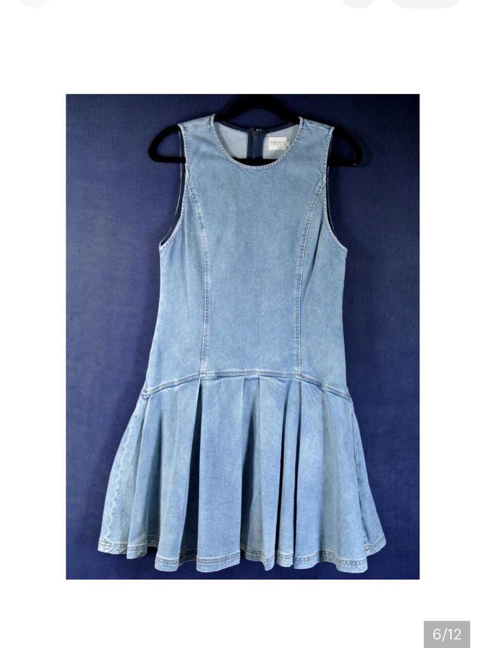 Alice + Olivia Light Blue Denim Pleated Minidress